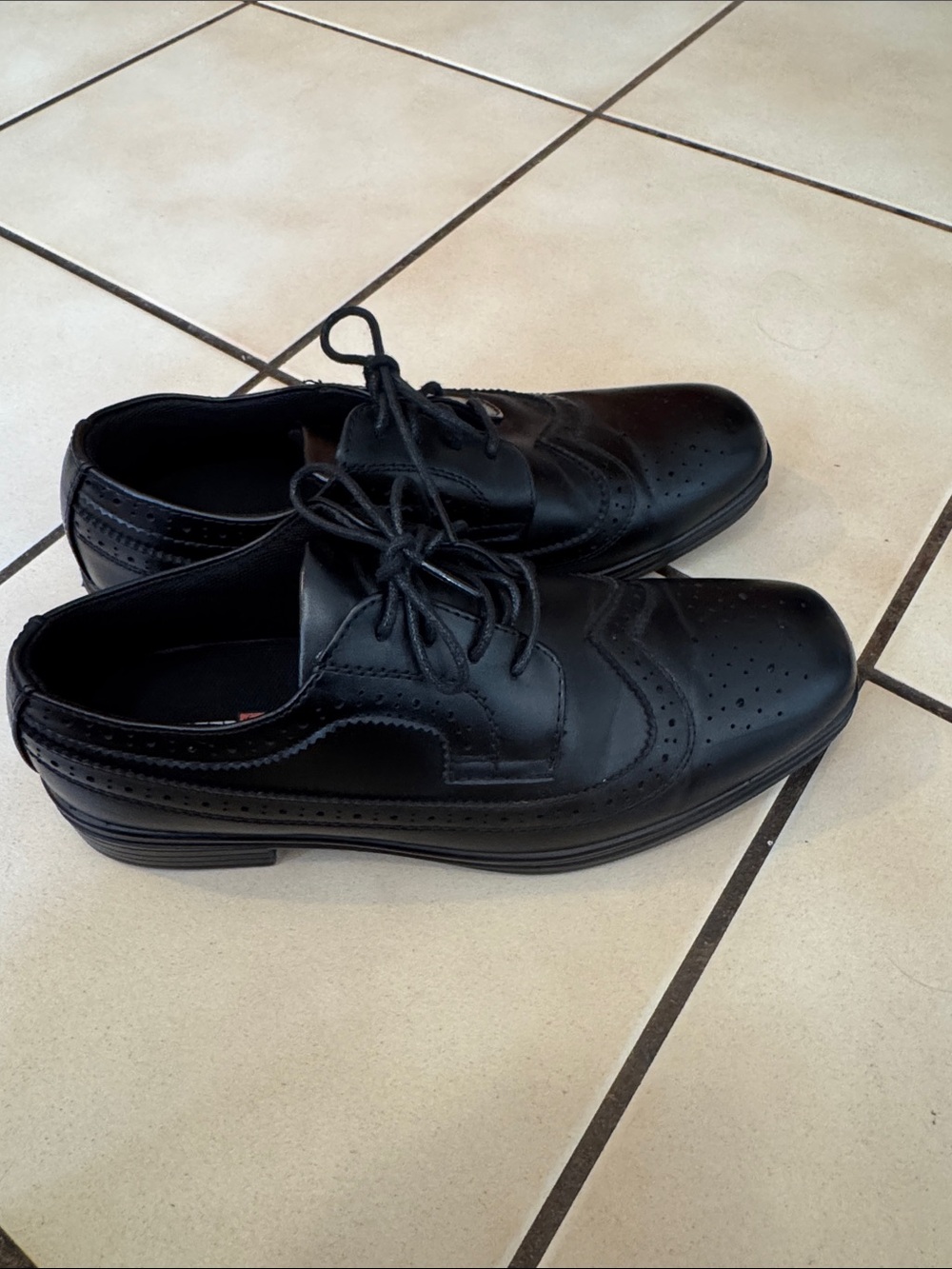 Deer stags Classic Black kids Lace-Up Dress Shoes
